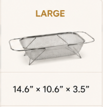 💛 Your Handy Kitchen Helper! 🥬 Expandable Over‑Sink Stainless Steel Colander Basket, Easy Fruit & Vegetable Washing for Family Daily Use 🍓