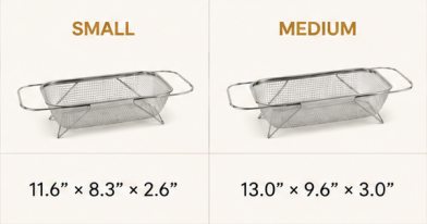 💛 Your Handy Kitchen Helper! 🥬 Expandable Over‑Sink Stainless Steel Colander Basket, Easy Fruit & Vegetable Washing for Family Daily Use 🍓
