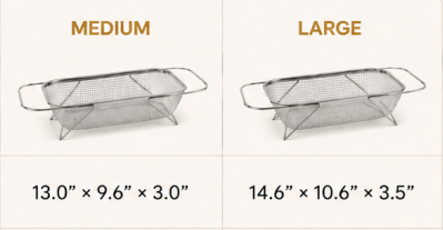 💛 Your Handy Kitchen Helper! 🥬 Expandable Over‑Sink Stainless Steel Colander Basket, Easy Fruit & Vegetable Washing for Family Daily Use 🍓