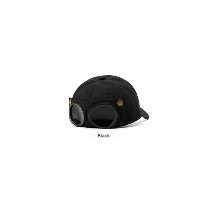 Aviator Goggle Cap – 2-Way Style Baseball Cap with Detachable Goggles