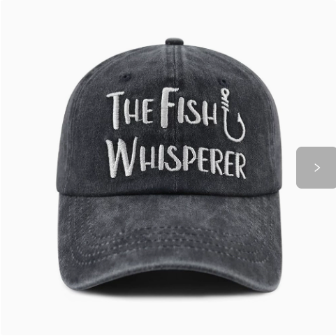 The Fish Whisperer Embroidered Fishing Cap – Vintage Washed Baseball Hat
