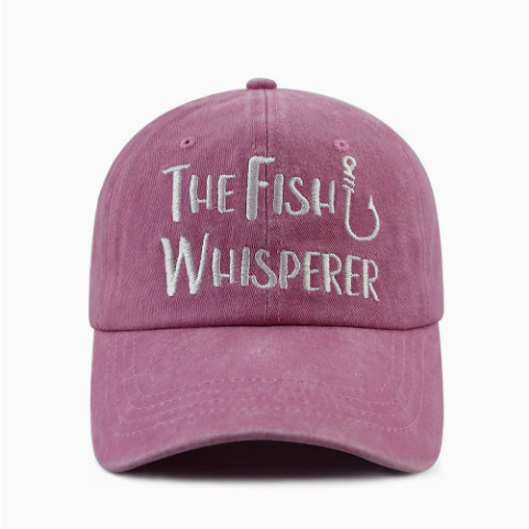 The Fish Whisperer Embroidered Fishing Cap – Vintage Washed Baseball Hat