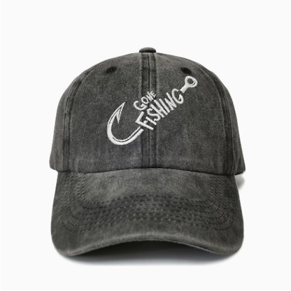 The Fish Whisperer Embroidered Fishing Cap – Vintage Washed Baseball Hat