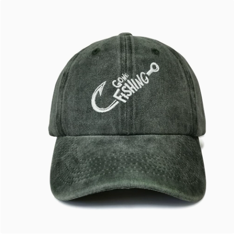 The Fish Whisperer Embroidered Fishing Cap – Vintage Washed Baseball Hat