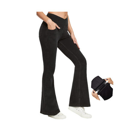 Crossover Waist Stretch Flare Jeans