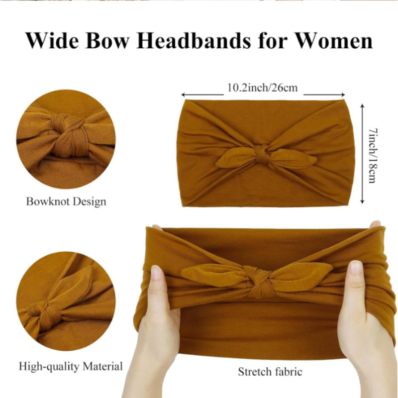 Women's Wide Bunny Bow Headband | Soft Stretch Hair Band