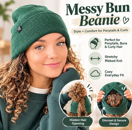 Women's Magnetic Ponytail Beanie | Knit Winter Hat