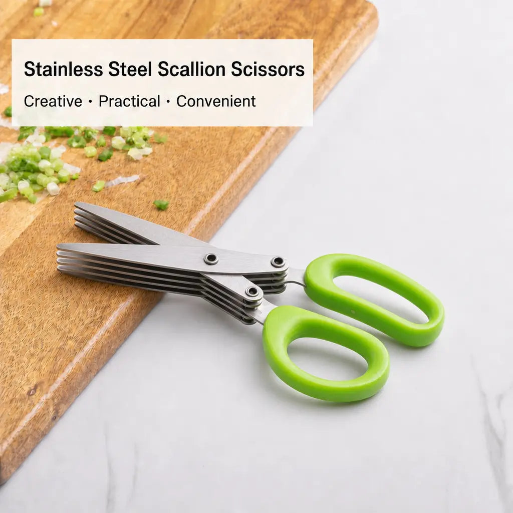 Multi-Layer Stainless Steel Kitchen Scissors, Quick-Cut Food Shears for Vegetables and Seasonings