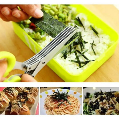 Multi-Layer Stainless Steel Kitchen Scissors, Quick-Cut Food Shears for Vegetables and Seasonings