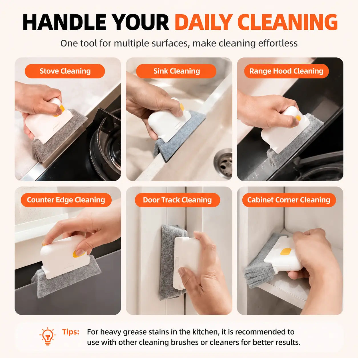 2-in-1 Window Track Cleaner – Built-In Scraper & Washable Deep-Cleaning Pad