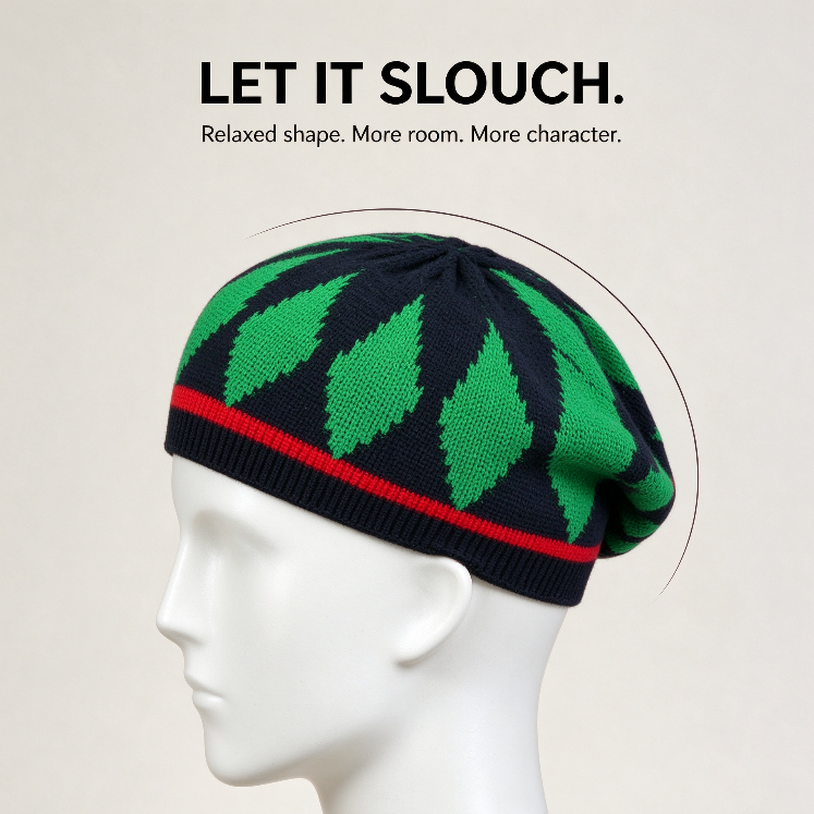 🌈 Colorful Rasta-Inspired Slouchy Knit Hat – Unisex Streetwear Beanie