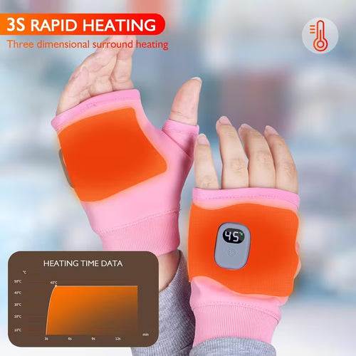 Rechargeable Heated Fingerless Gloves | 3 Heat Levels