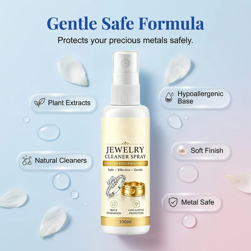 Jewelry Cleaner Spray – Gentle Shine Restorer for Gold, Silver, Rings, Necklaces & Everyday Jewelry Care