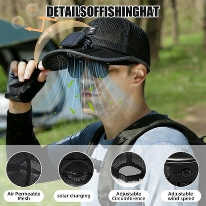 Outdoor Solar Fan Cooling Breathable Mesh Baseball Cap