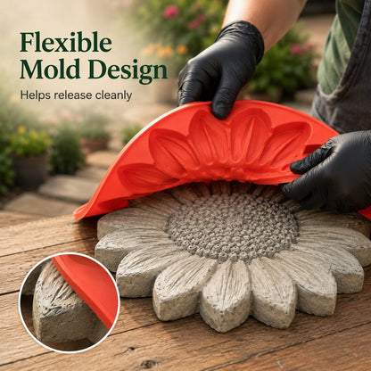 Garden Stepping Stone Mold Reusable DIY Pathway Concrete Mold Bee Butterfly Sunflower Pattern For Yard Lawn Decor