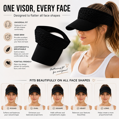 Women's UPF 50+ UV Open-Top Protection Sun Visor Hat