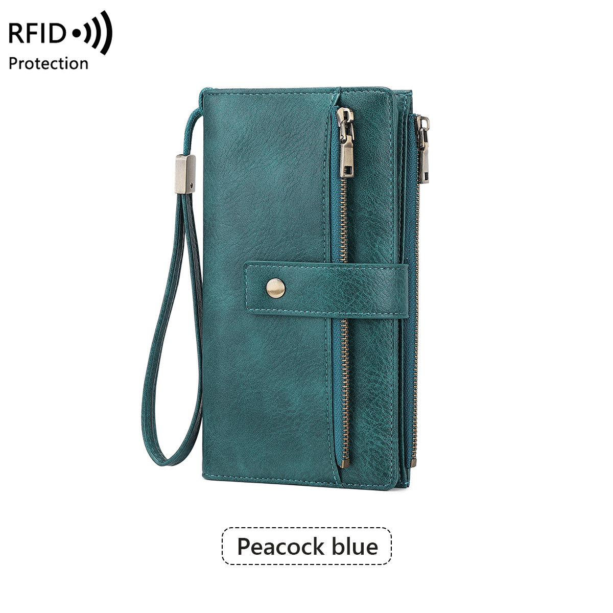 👛Women's long wallet, stylish clutch, elegant solid color RFID blocking leather wallet!!!