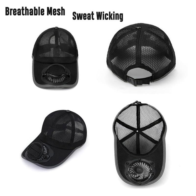 Outdoor Solar Fan Cooling Breathable Mesh Baseball Cap