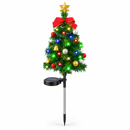 🎄 Solar LED Christmas Tree Stake Lights | Festive Outdoor Yard Decor