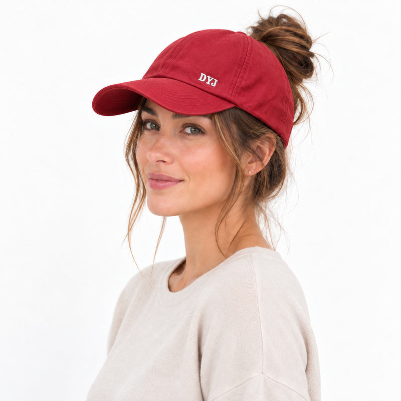 Open-Back Ponytail Cap — High Bun & Ponytail Friendly.