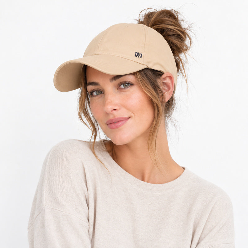 Open-Back Ponytail Cap — High Bun & Ponytail Friendly.