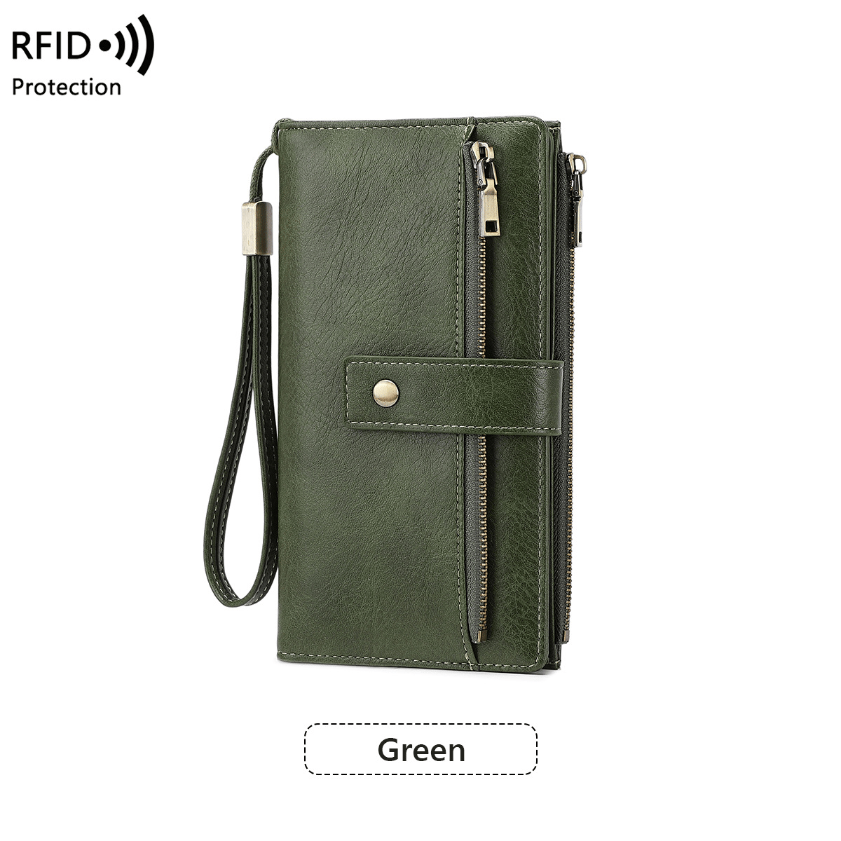 👛Women's long wallet, stylish clutch, elegant solid color RFID blocking leather wallet!!!