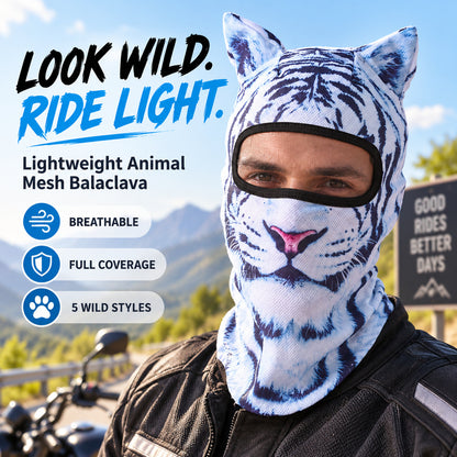 Animal Print Mesh Balaclava | Lightweight Summer Riding Hood