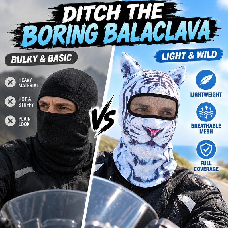 Animal Print Mesh Balaclava | Lightweight Summer Riding Hood