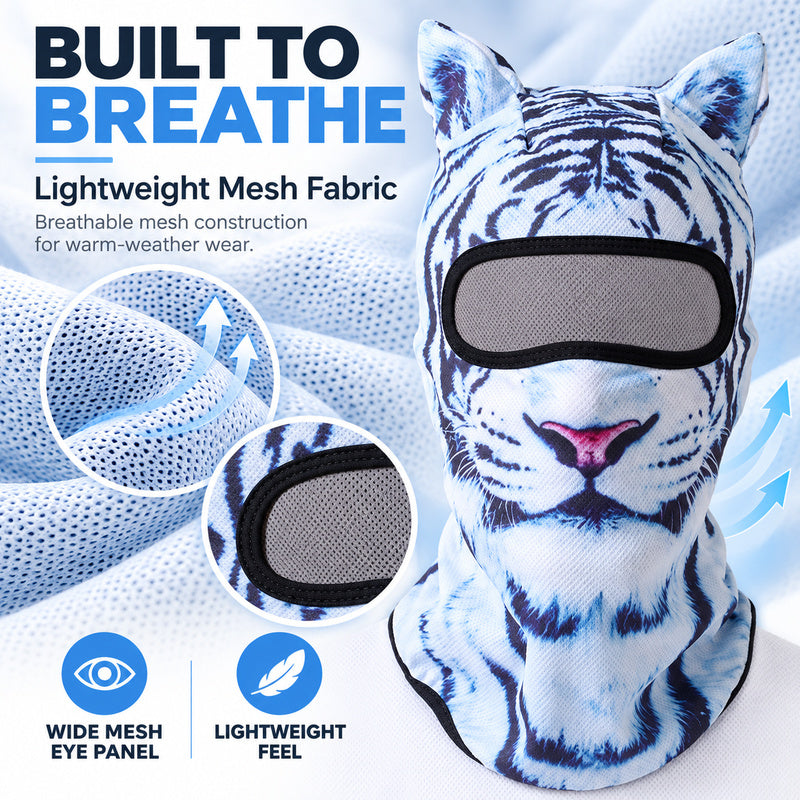 Animal Print Mesh Balaclava | Lightweight Summer Riding Hood