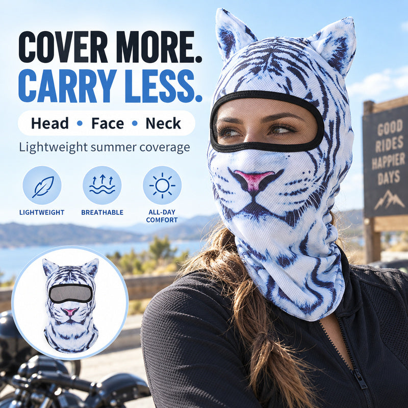 Animal Print Mesh Balaclava | Lightweight Summer Riding Hood
