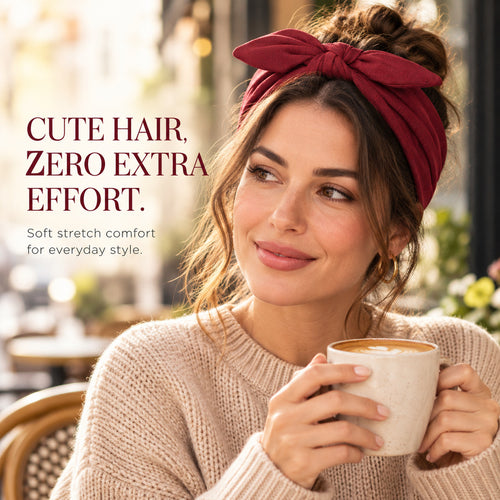 Women's Wide Bunny Bow Headband | Soft Stretch Hair Band