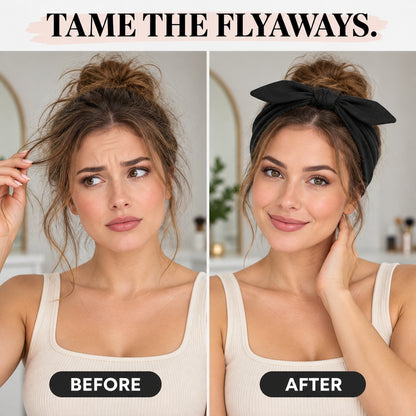 Women's Wide Bunny Bow Headband | Soft Stretch Hair Band