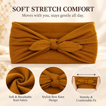 Women's Wide Bunny Bow Headband | Soft Stretch Hair Band