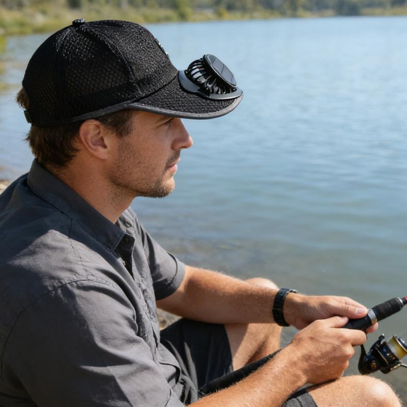 Outdoor Solar Fan Cooling Breathable Mesh Baseball Cap