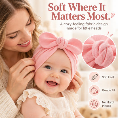 Baby Bow Turban Hat – Soft Cute Infant Beanie