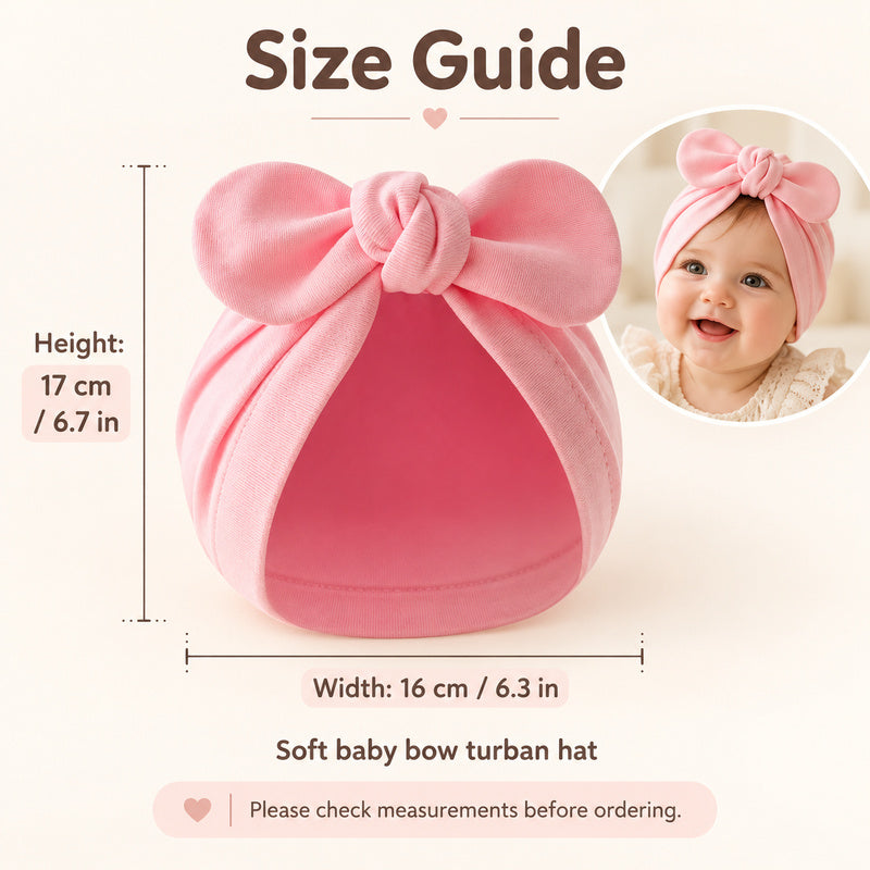 Baby Bow Turban Hat – Soft Cute Infant Beanie