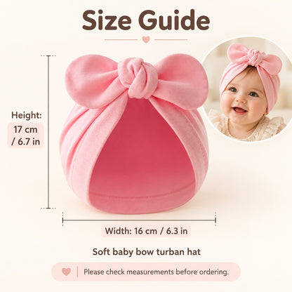 Baby Bow Turban Hat – Soft Cute Infant Beanie