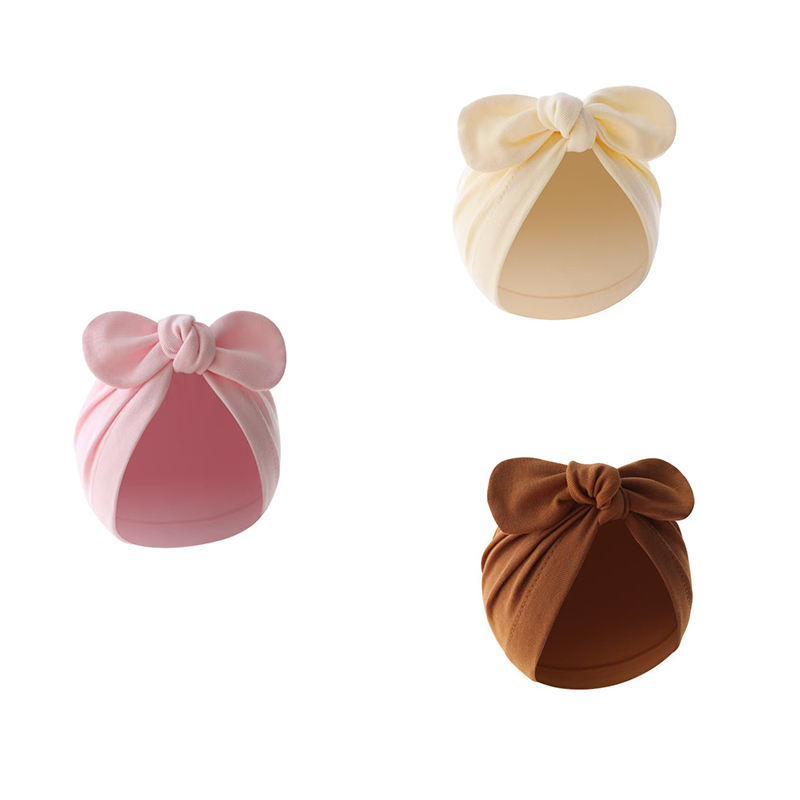 Baby Bow Turban Hat – Soft Cute Infant Beanie