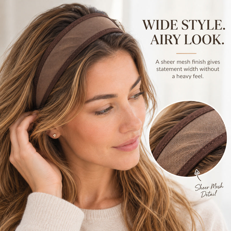 Wide Mesh Non Slip Hair Hoop Headband