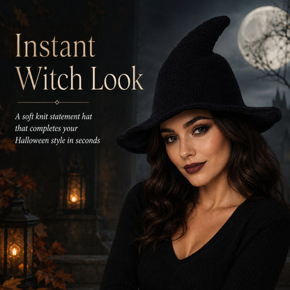 Witch Hat for Women — Soft Knit Halloween & Fall Style Hat, 13 Colors