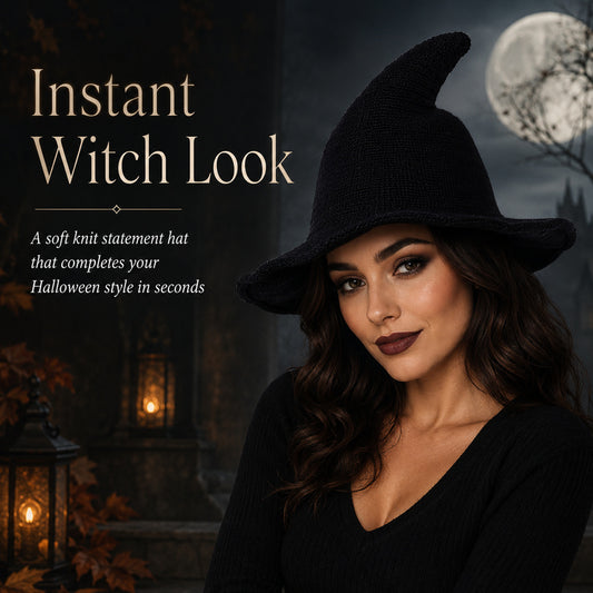 Witch Hat for Women — Soft Knit Halloween & Fall Style Hat, 13 Colors