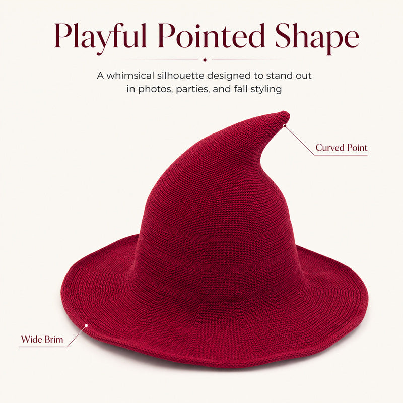 Witch Hat for Women — Soft Knit Halloween & Fall Style Hat, 13 Colors