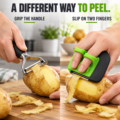 2-Finger Vegetable Peeler – Easy-Grip Stainless Steel Kitchen Gadget