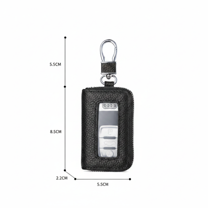 Leather Car Key Case with Viewing Window