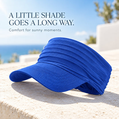 Open-Top Sports Visor Hat – Pleated Ponytail-Friendly Sun Visor