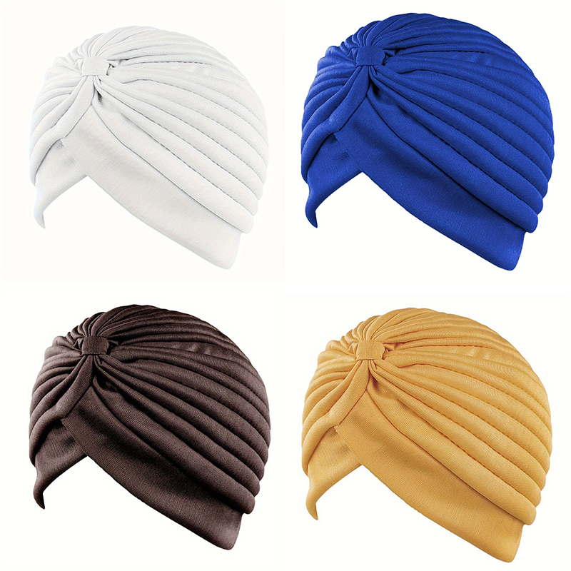 Pleated Stretch Turban Hat for Women