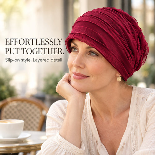 Women's Lightweight Ruffle Turban Hat | Easy Slip-On Style