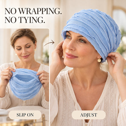 Women's Lightweight Ruffle Turban Hat | Easy Slip-On Style