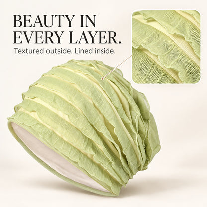 Women's Lightweight Ruffle Turban Hat | Easy Slip-On Style