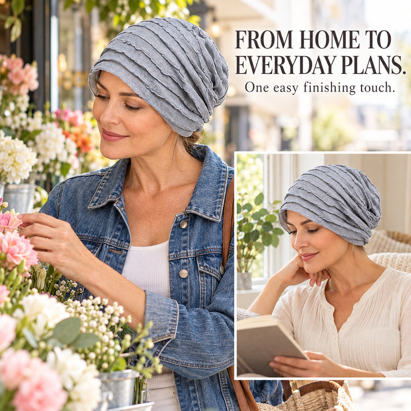 Women's Lightweight Ruffle Turban Hat | Easy Slip-On Style